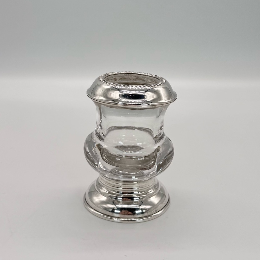 Frank M. Whiting 1920s Sterling Silver & Glass Cigarette / Toothpick Holder